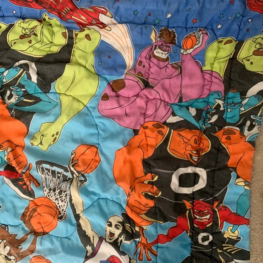 Warner Bros Space Jam Comforter Twin Blue 1996 Vintage Tune Squad Michael Jordan